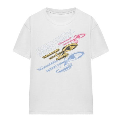 Front - Star Trek Unisex Adult Tri Enterprise Retro T-Shirt