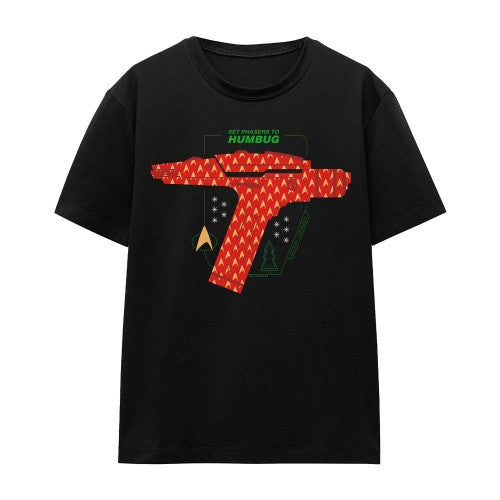 Front - Star Trek: The Original Series Unisex Adult Phaser Set To Humbug Christmas T-Shirt