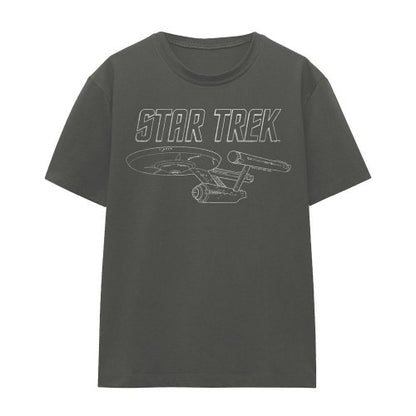 Front - Star Trek Unisex Adult The Original Series Enterprise T-Shirt