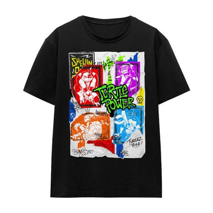Front - Tales of the Teenage Mutant Ninja Turtles Unisex Adult Lino Poster T-Shirt