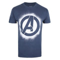 Front - Avengers Mens Stencil Denim Look Logo T-Shirt