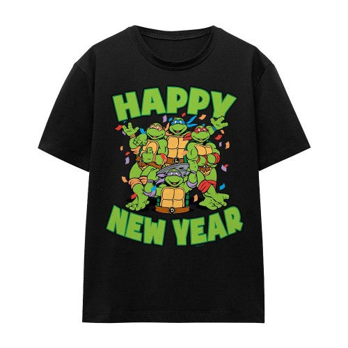 Front - Teenage Mutant Ninja Turtles Unisex Adult Group New Year T-Shirt