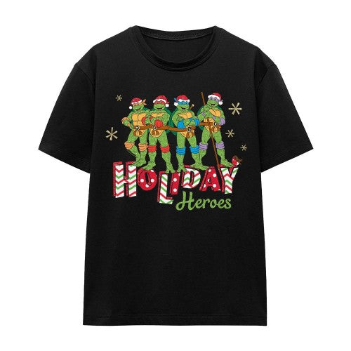 Front - Teenage Mutant Ninja Turtles Unisex Adult Holiday Heroes Christmas T-Shirt