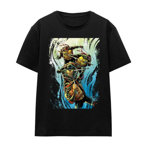 Front - Teenage Mutant Ninja Turtles Unisex Adult Cool Rainbow Warriors T-Shirt