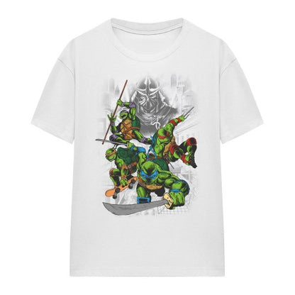 Front - Teenage Mutant Ninja Turtles Unisex Adult Shredder And Turtles Comic T-Shirt