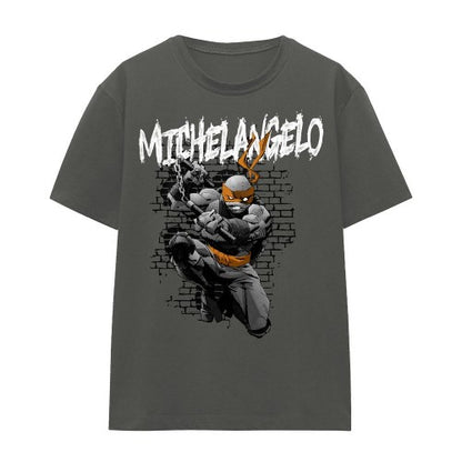 Front - Teenage Mutant Ninja Turtles Unisex Adult Michelangelo T-Shirt