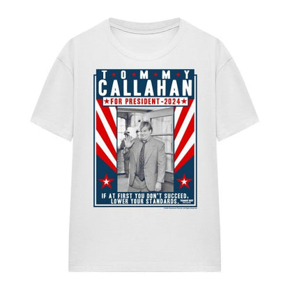 Front - Tommy Boy Unisex Adult Callahan For President 2024 Lower Your Standards T-Shirt