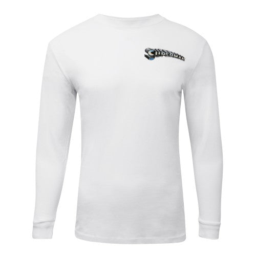 Front - Superman Mens Man Of Steel Lightning Long-Sleeved T-Shirt