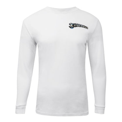 Front - Superman Mens Man Of Steel Lightning Long-Sleeved T-Shirt