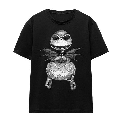 Front - The Nightmare Before Christmas Unisex Adult Jack Pumpkin Sketch T-Shirt
