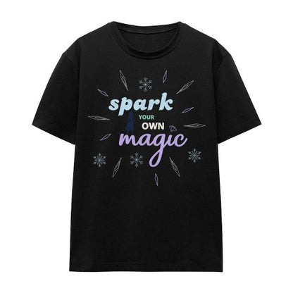 Front - Frozen Unisex Adult Spark Your Own Magic Elsa Silhouette T-Shirt