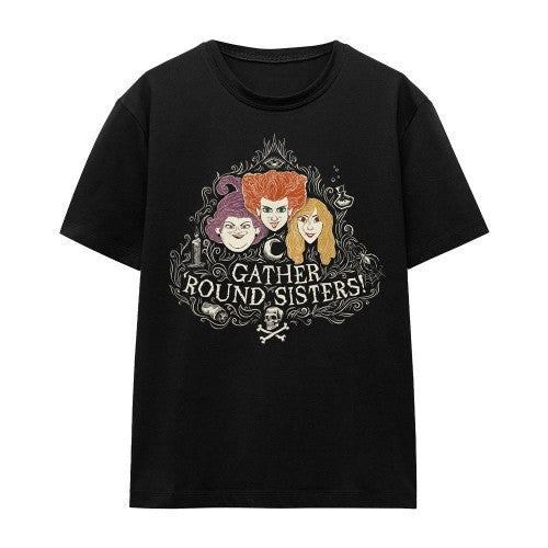 Front - Hocus Pocus Unisex Adult Gather Round Sisters Sanderson Sisters T-Shirt