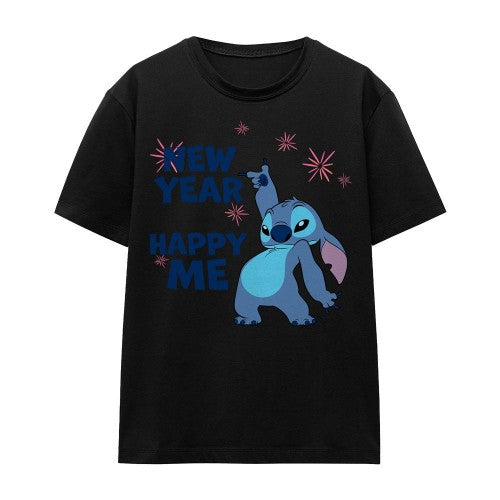 Front - Lilo & Stitch Unisex Adult New Year, Happy Me T-Shirt