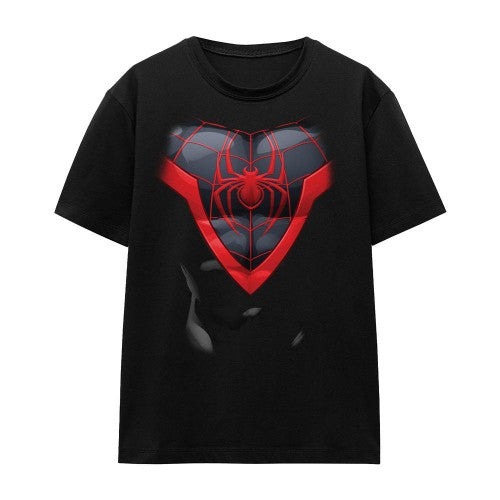 Front - Spider-Man Unisex Adult Miles Morales Costume T-Shirt