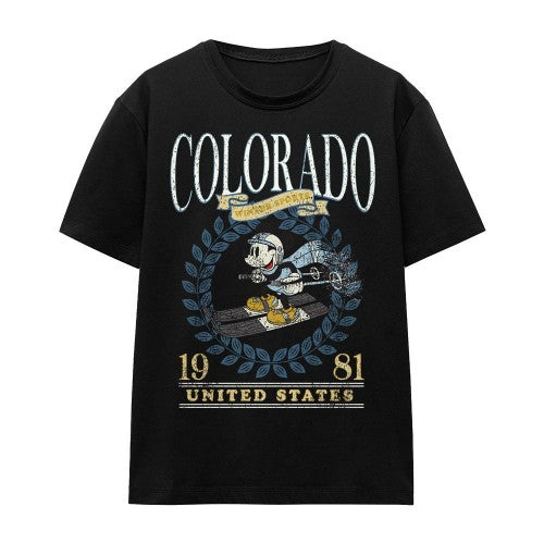 Front - Disney Unisex Adult Colorado Ski Mickey Mouse T-Shirt