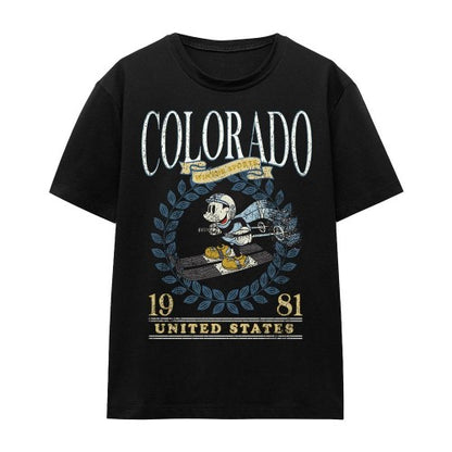 Front - Disney Unisex Adult Colorado Ski Mickey Mouse T-Shirt