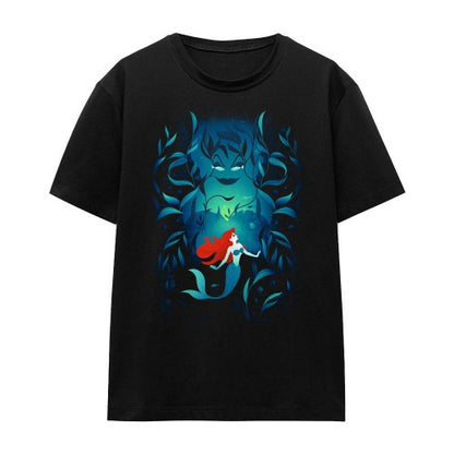 Front - The Little Mermaid Unisex Adult Ursula & Ariel T-Shirt