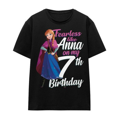 Front - Frozen Unisex Adult Fearless Like Anna 7th Birthday T-Shirt