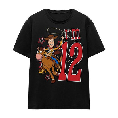 Front - Toy Story Unisex Adult I´m 12 Woody Birthday T-Shirt