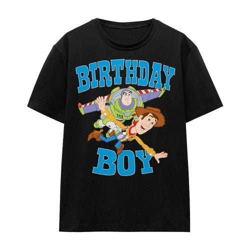 Front - Toy Story Unisex Adult Birthday Boy Woody & Buzz Lightyear T-Shirt
