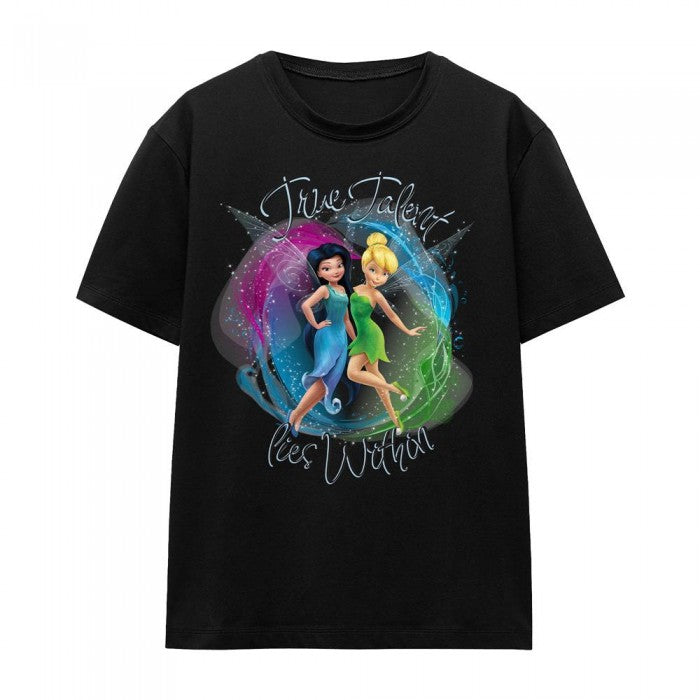 Front - Disney Fairies Unisex Adult True Talent Within Tinker Bell & Silvermist T-Shirt