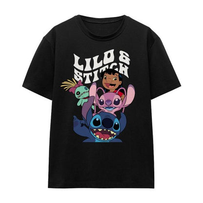 Front - Lilo & Stitch Unisex Adult Character Montage T-Shirt