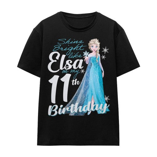 Front - Frozen Unisex Adult Bright Like Elsa 11th Birthday T-Shirt