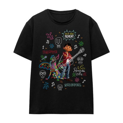 Front - Coco Unisex Adult Miguel Dante Movie Quotes And Colourful Doodles T-Shirt