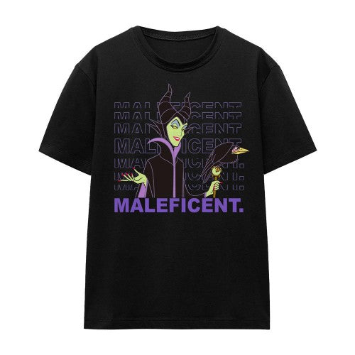 Front - Disney Villains Unisex Adult Maleficent Repeat Name T-Shirt