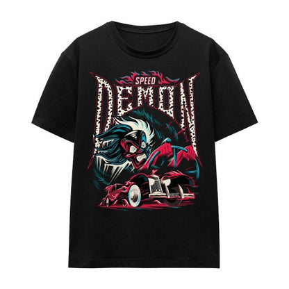 Front - Disney Villains Unisex Adult Speed Demon Cruella De Vil T-Shirt