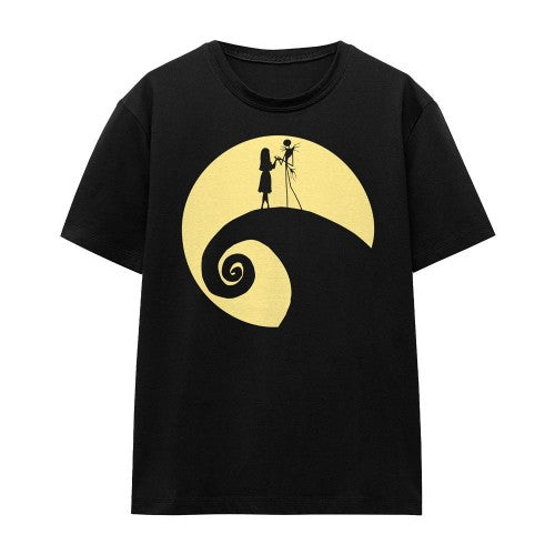 Front - The Nightmare Before Christmas Unisex Adult Jack Sally Circle T-Shirt