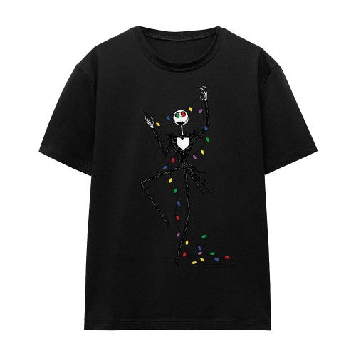 Front - The Nightmare Before Christmas Unisex Adult Jack Fairy Lights T-Shirt