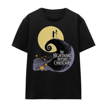 Front - The Nightmare Before Christmas Unisex Adult Moon Silhouette T-Shirt
