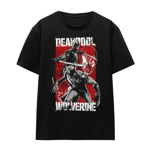 Front - Deadpool & Wolverine Unisex Adult Fight T-Shirt