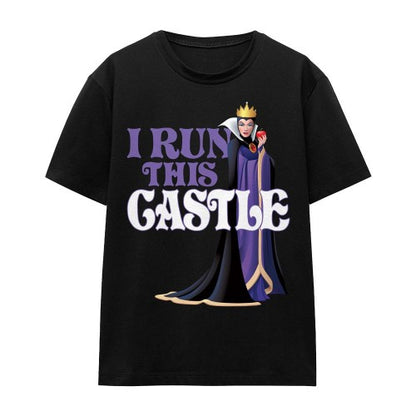 Front - Disney Villains Unisex Adult I Run This Castle Evil Queen Mothers Day T-Shirt
