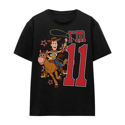 Front - Toy Story Unisex Adult I´m 11 Woody Birthday T-Shirt