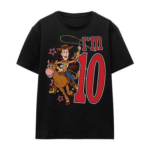 Front - Toy Story Unisex Adult I´m 10 Woody Birthday T-Shirt