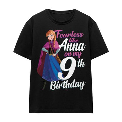 Front - Frozen Unisex Adult Fearless Like Anna 9th Birthday T-Shirt
