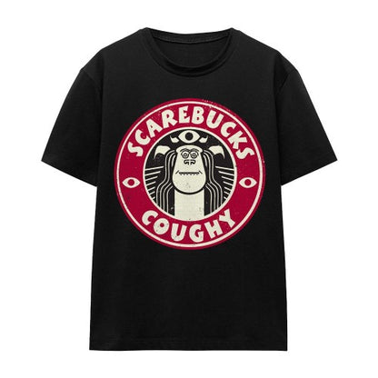 Front - Monsters at Work Unisex Adult Scarebucks Coughy T-Shirt