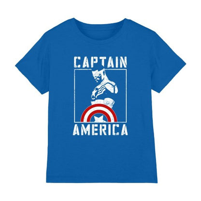 Front - Captain America Childrens/Kids Stencil T-Shirt