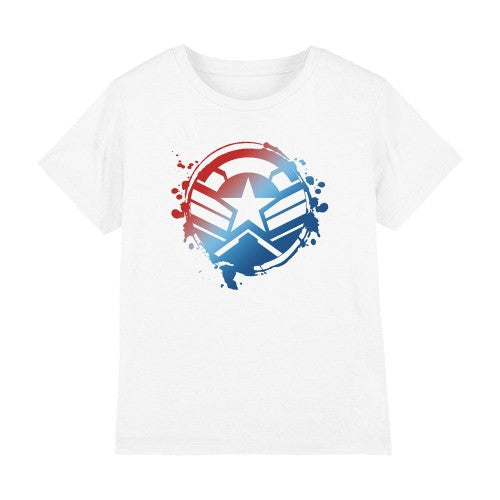 Front - Captain America Childrens/Kids Gradient Crest T-Shirt