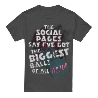 Front - AC/DC Unisex Adult Big Balls T-Shirt