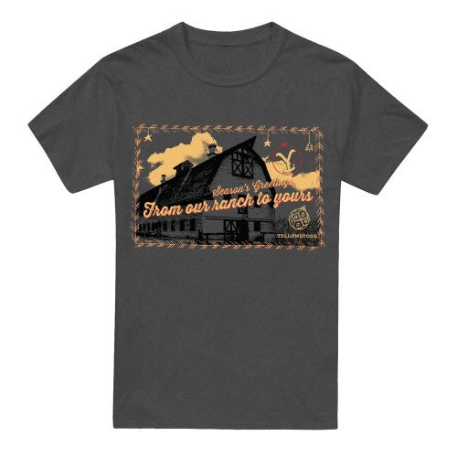 Front - Yellowstone Unisex Adult Seasons Greetings From The Yellowstone Christmas T-Shirt