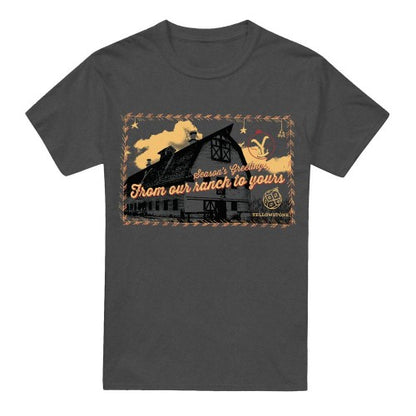 Front - Yellowstone Unisex Adult Seasons Greetings From The Yellowstone Christmas T-Shirt