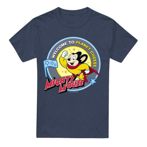 Front - Mighty Mouse Unisex Adult Planet Cheese T-Shirt