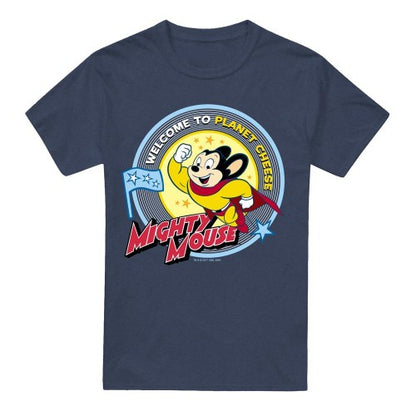 Front - Mighty Mouse Unisex Adult Planet Cheese T-Shirt
