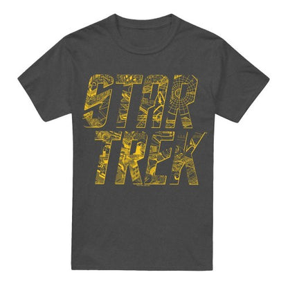 Front - Star Trek Unisex Adult Schematic Logo T-Shirt