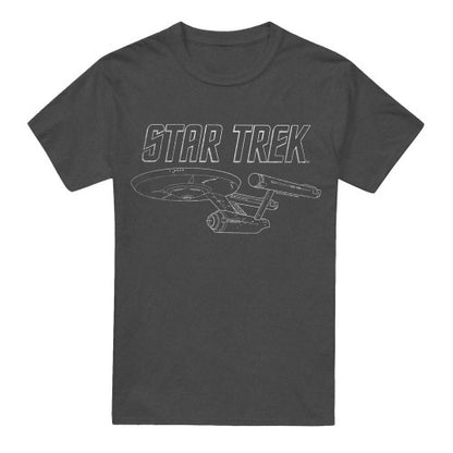 Front - Star Trek Unisex Adult The Original Series Enterprise T-Shirt