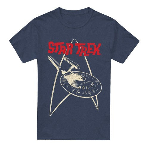 Front - Star Trek Unisex Adult Ship Symbol T-Shirt