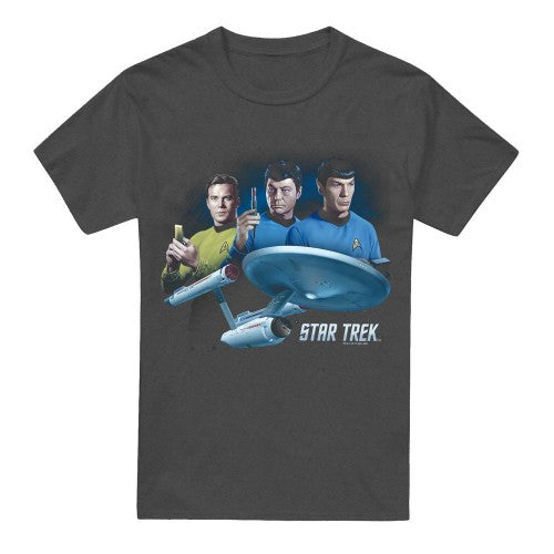 Front - Star Trek Unisex Adult Main Three T-Shirt